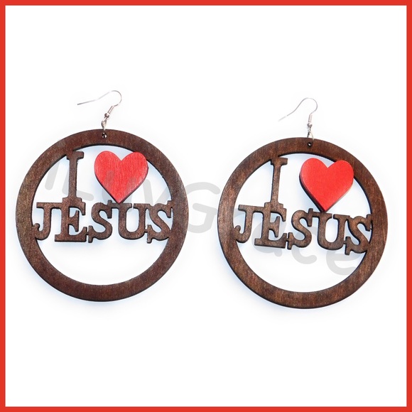 Ngozi-Grace Jewelry - 3 for $18💥 I ❤️ Jesus Wooden Earrings